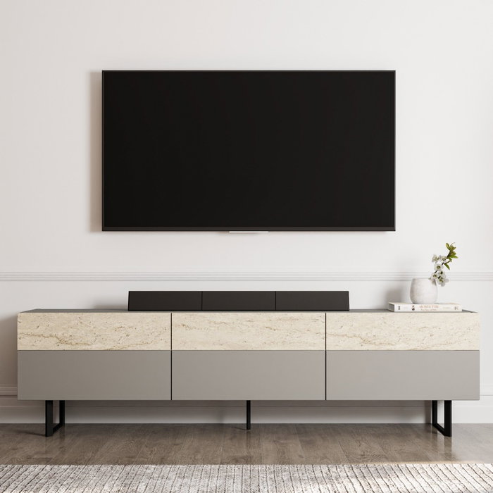 Hanah Home Soporte de TV Gris y Travertino Hanah Home Soporte de TV Gris y Travertino